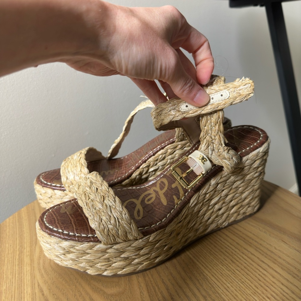 Sam Edelman straw platform sandals